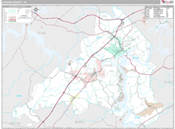 Loudon County, TN Map (Premium Style)