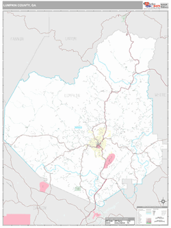 Lumpkin County, GA Map (Premium Style)