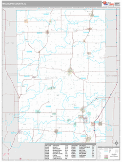 Macoupin County, IL Map (Premium Style)