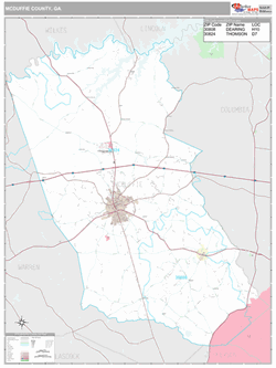Mcduffie County GA Map (Premium Style)