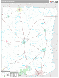 Meriwether County, GA Map (Premium Style)