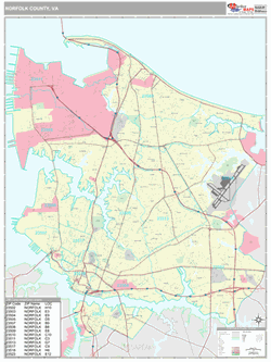 Norfolk County Va Map Premium Style