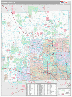 Oakland County, MI Map (Premium Style)