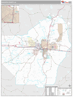 Ouachita Parish (County) , LA Zip Code Map (Premium Style)