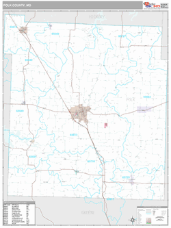 Polk County, Mo Map (premium Style)