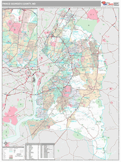 Prince Georges County, MD Map (Premium Style)