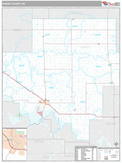 Ramsey County, ND Map (Premium Style)