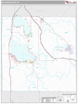 Roscommon County, MI Map (Premium Style)