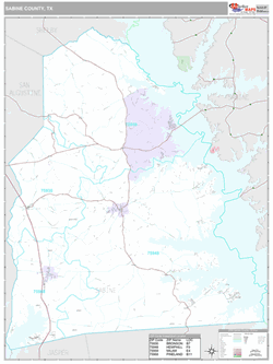 Sabine County TX Map Premium - Sabine Tx