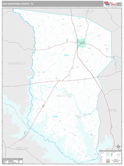 San Augustine County, TX Map (Premium Style)