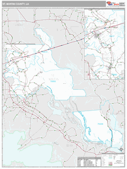 St Martin Parish (County) , LA Map (Premium Style)