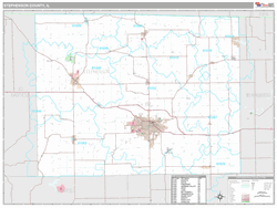 Stephenson County, Il Zip Code Map (premium Style)