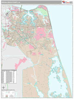 Virginia Beach County, VA Map (Premium Style)