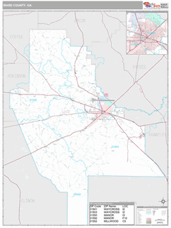 Ware County, GA Map (Premium Style)