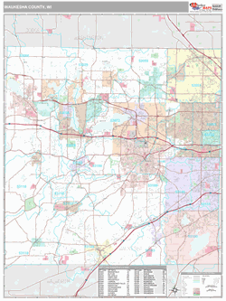 Waukesha County, WI Zip Code Map (Premium Style)