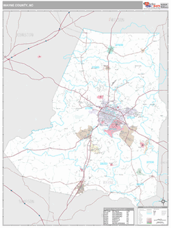 Wayne County, NC Map (Premium Style)