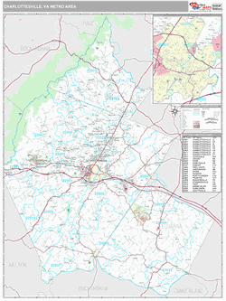 Charlottesville Metro Area Map (Premium Style)