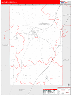 Huntington County, IN Map Book (Red Line Style)