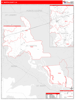 St-Martin Parish (County), LA Map Book (Red Line Style)