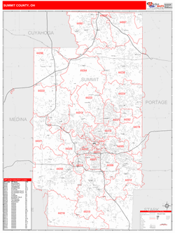 Summit County, OH Map Book (Red Line Style)