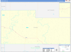 Adams County, ND Digital Map Basic Style