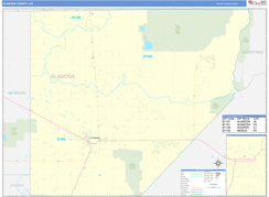 Alamosa County, CO Digital Map Basic Style