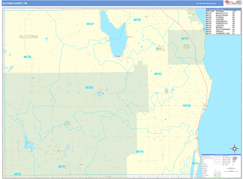 Alcona County, MI Digital Map Basic Style