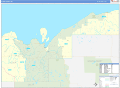 Alger County, MI Digital Map Basic Style