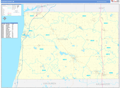 Allegan County, MI Digital Map Basic Style