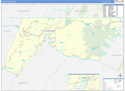 Allegany County, MD Digital Map Basic Style