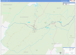 Alleghany County, VA Digital Map Basic Style