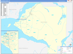 Anchorage Borough (County), AK Digital Map Basic Style