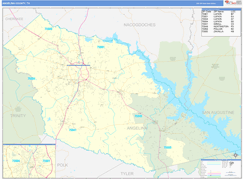 Angelina County, TX Digital Map Basic Style