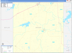 Archer County, TX Digital Map Basic Style