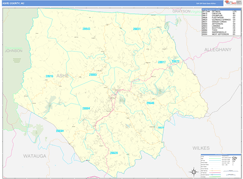 Ashe County, NC Digital Map Basic Style