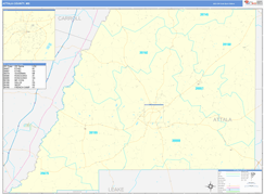 Attala County, MS Digital Map Basic Style