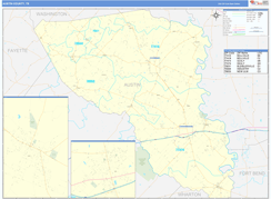 Austin County, TX Digital Map Basic Style