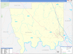 Autauga County, AL Digital Map Basic Style