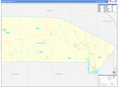 Bandera County, TX Digital Map Basic Style