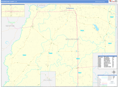 Beauregard Parish (County), LA Digital Map Basic Style