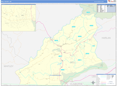 Bell County, KY Digital Map Basic Style