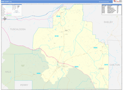 Bibb County, AL Digital Map Basic Style