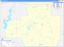 Bienville Parish (County), LA Digital Map Basic Style