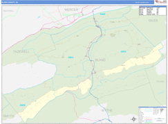 Bland County, VA Digital Map Basic Style