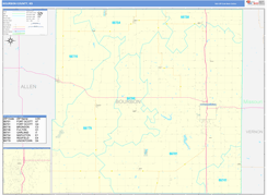 Bourbon County, KS Digital Map Basic Style