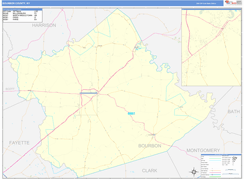 Bourbon County, KY Digital Map Basic Style