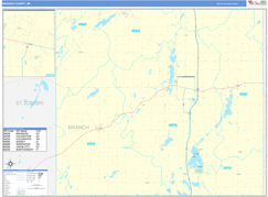 Branch County, MI Digital Map Basic Style