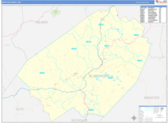 Braxton County, WV Digital Map Basic Style