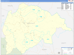 Breathitt County, KY Digital Map Basic Style