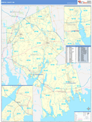 Bristol County, MA Digital Map Basic Style